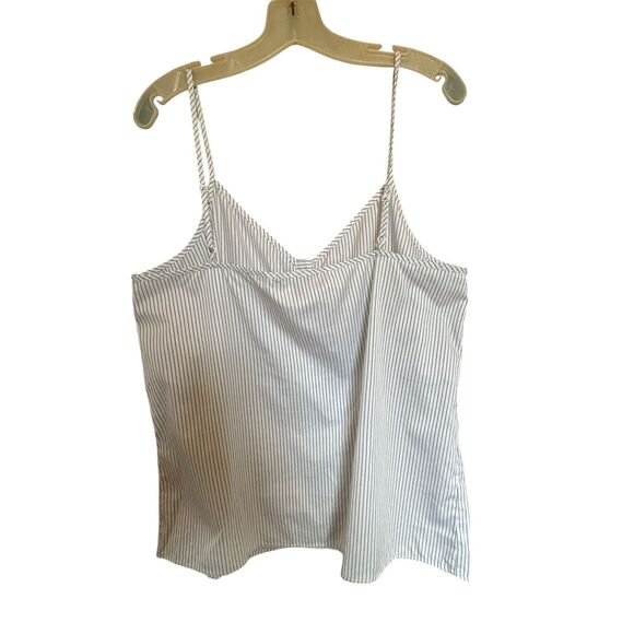 Banana Republic Striped Button Front Camisole Tank Top Women’s Large White Black - Picture 2 of 6
